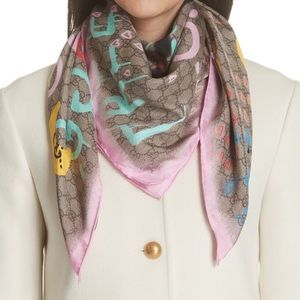 Gucci Pink and Brown Scarf
